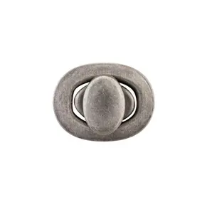 Veskelås 29 mm - Oval turn lock - AN Antikk nikkel