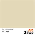 Akrylmaling. Silver Grey.  17ml. Akrylmaling for airbrush og pensel