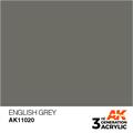 Akrylmaling. English Grey.  17ml. Akrylmaling for airbrush og pensel