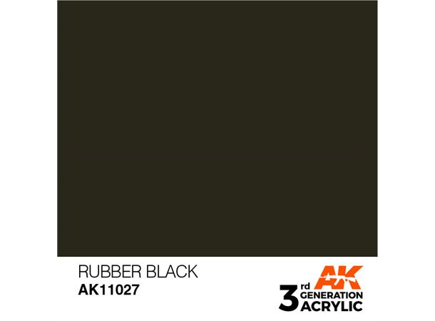 Akrylmaling. Rubber Black.  17ml. Akrylmaling for airbrush og pensel