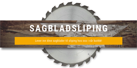 Vi tilbyr sagbladsliping i vår butikk