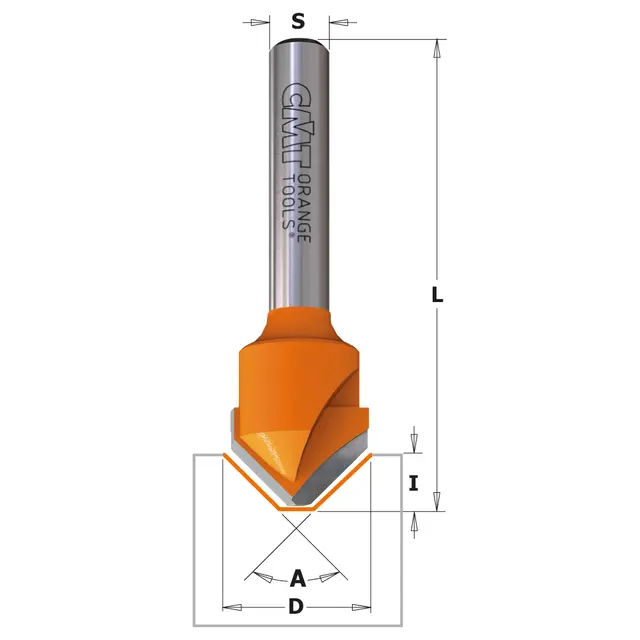 Hw V-Grooving Bit 135° S=8 D=18X3,3X60 R 