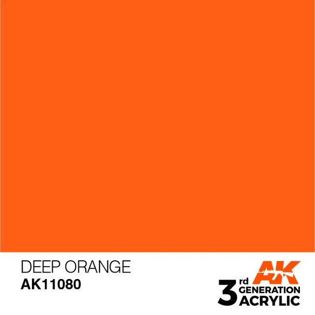 Akrylmaling.Deep orange. 17ml Akrylmaling for airbrush og pensel 