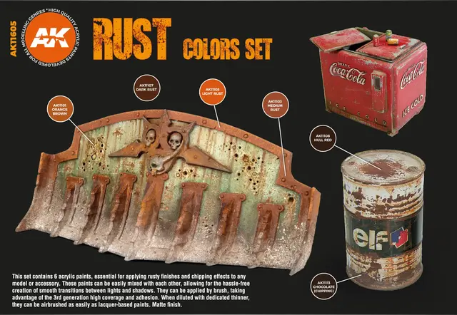 Rust and abondoned Sett med 6 farger 