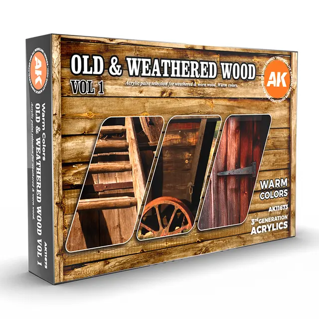 Old & weatered wood Sett med 6 farger 