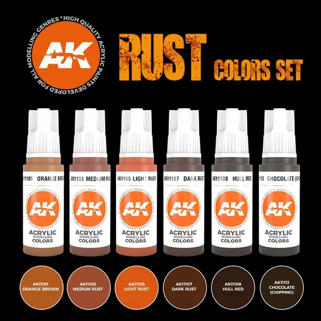 Rust and abondoned Sett med 6 farger 