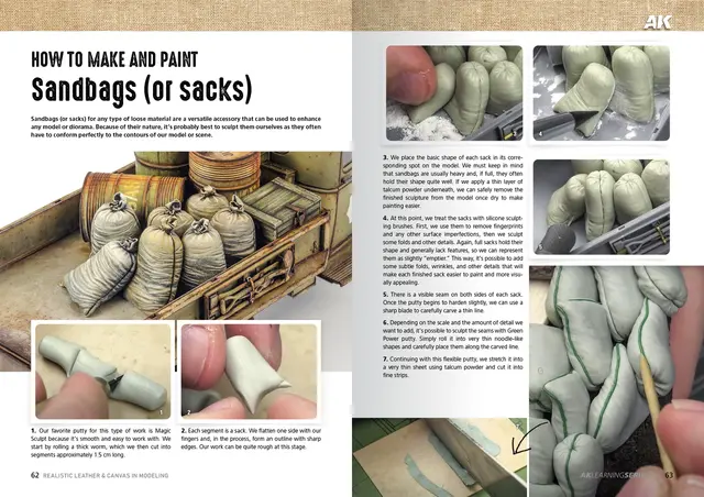 AK Learning Guide Lær og kanvas Bok om dioramabygging, engelsk tekst 