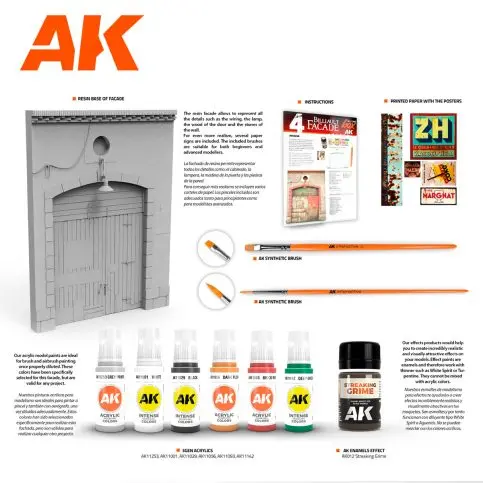 Dioramasett Fasade "All in one" Komplett sett for å lage en fasade 1/35 
