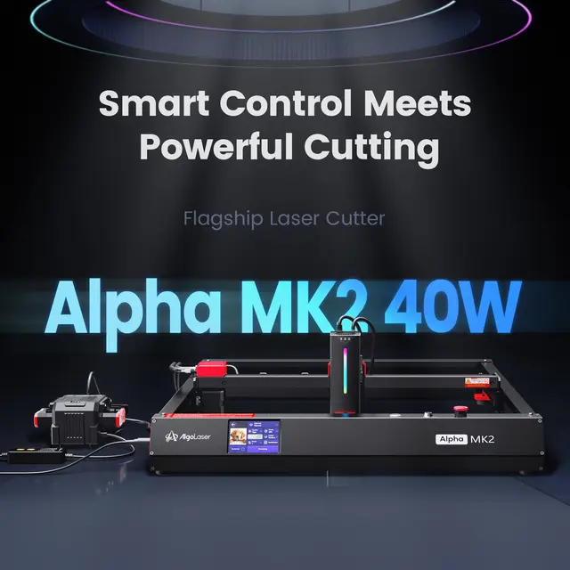 AlgoLaser Alpha MK2 40W 400x410 mm. Arbeidsområde 