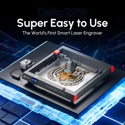AlgoLaser Delta. 40W Smart Laser 425x415 mm. Arbeidsområde 