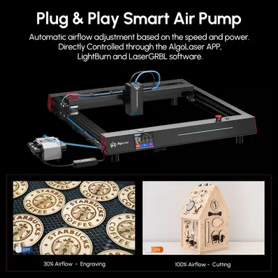 AlgoLaser Delta. 40W Smart Laser 425x415 mm. Arbeidsområde 
