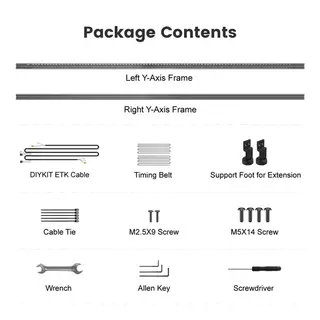 AlgoLaser Alpha MK2 forlenger sett Forlenger arbeidsflaten til 400x880mm
