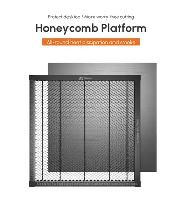 Underlag til AlgoLaser Delta.Todelt 450 x 450 mm. Honeycomb. Alu 