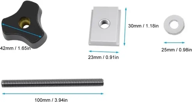 T-spor festeskrue 10 stk komplett sett 