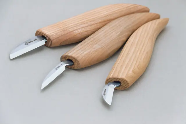 Spikkesett S06 3 kniver i mappe. Beavercraft 