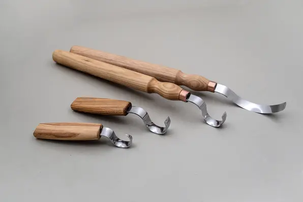 Knivsett S11 til skje, kopper og kar 4 kniver. Høyrehendt. Beavercraft 