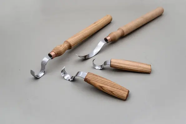 Knivsett S11 til skje, kopper og kar 4 kniver. Høyrehendt. Beavercraft 