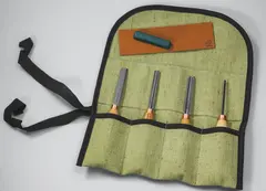 Sett med treskjærejern SC02. 4stk Med mappe og Slipeutstyr. Beavercraft