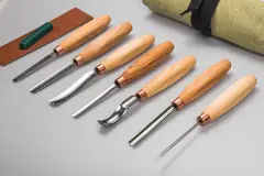 Sett med treskj&#230;rejern SC03. 7stk Med mappe og Slipeutstyr. Beavercraft