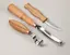 Knivsett S14 til treskje. Venstrehendt 2 kniver og 1 b&#248;yd skulp. Beavercraft