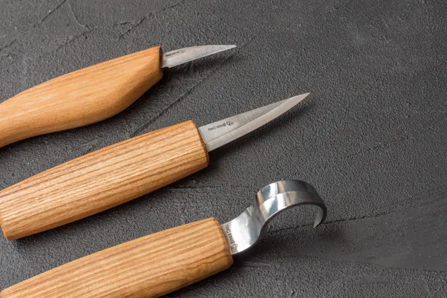Spikkesett S17 til treskje mm. Venstre 3 kniver og slipeutstyr. Beavercraft 