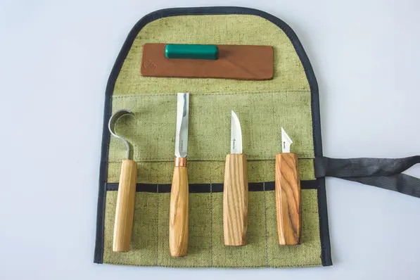 Spikkesett S49 til treskje mm. Venstre 4 kniver og slipeutstyr. Beavercraft 
