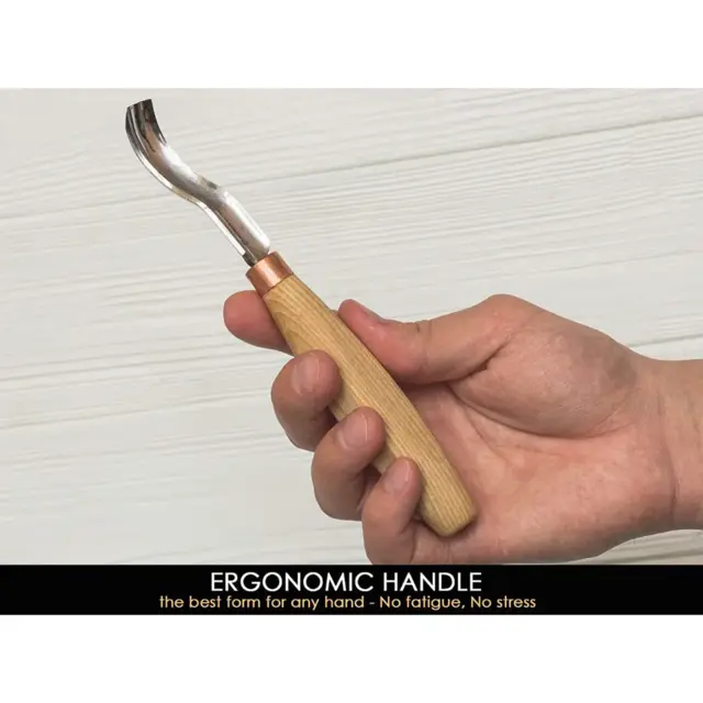 Treskjærerjern K8A/14. Enhånds Beavercraft. lang skulp. 