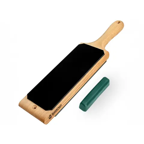 Lærblokk til Polering.  Tosidig 380mm. Med grønn polervoks. Beavercraft