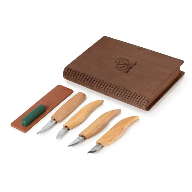 Spikkesett S07Book i gaveeske 4 kniver og slipeutstyr. Beavercraft 