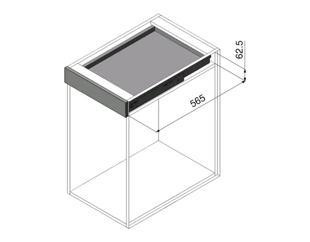 Movento for Treboks M/Demp 550mm Komplett sett skuffeskinne til treboks 