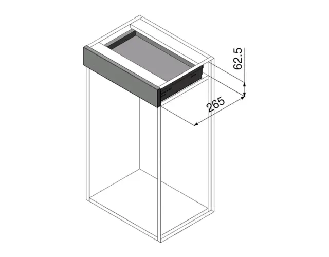 Movento for Treboks M/Demp 250mm Komplett sett skuffeskinne til treboks 