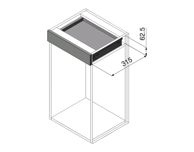 Movento for Treboks M/Demp 300mm Komplett sett skuffeskinne til treboks 