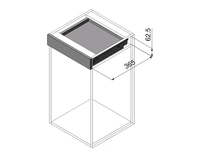 Movento for Treboks M/Demp 350mm Komplett sett skuffeskinne til treboks 