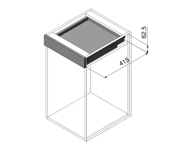 Movento for Treboks M/Demp 400mm Komplett sett skuffeskinne til treboks 