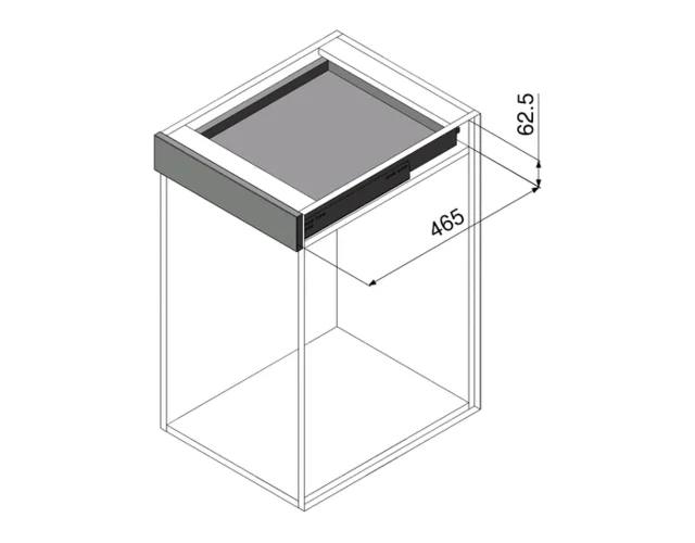 Movento for Treboks M/Demp 450mm Komplett sett skuffeskinne til treboks 