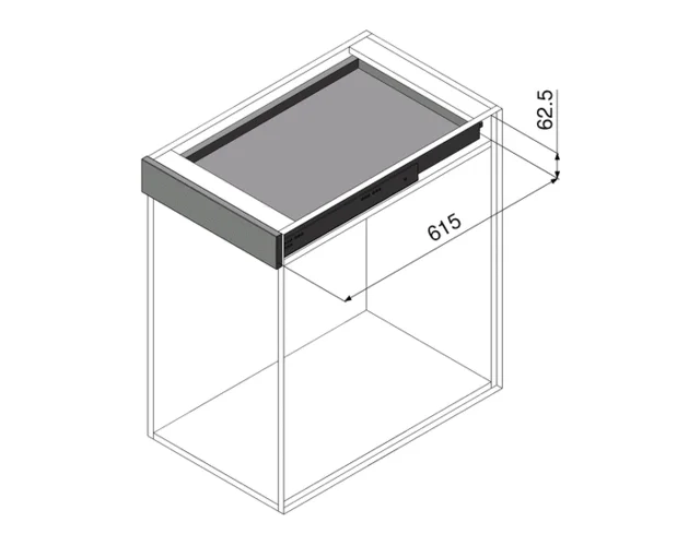 Movento for Treboks M/Demp 600mm Komplett sett skuffeskinne til treboks 