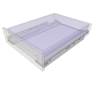 Movento for Treboks M/Demp 650mm Komplett sett skuffeskinne til treboks