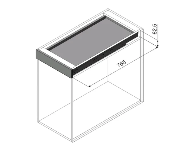 Movento for Treboks M/Demp 750mm Komplett sett skuffeskinne til treboks 
