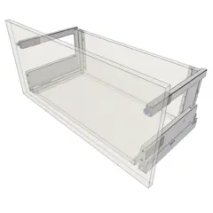 Tandembox For Tip-On Blumotion 300mm Komplett sett til en kolonialskuff.