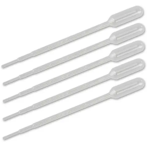 Pipetter. 1ml. 5 stk. Med m&#229;leskala for presis dosering.