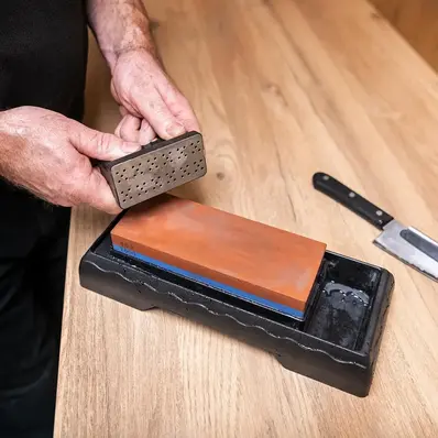 Axminster Workshop Brynesett til Kniver Tosidig Bryne, diamantavretter og jigg. 