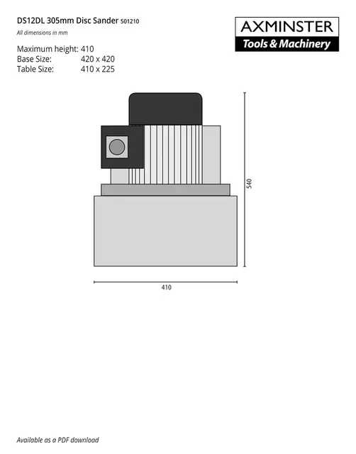 Skivepussemaskin AP305BDS Ø305mm. Axminster Professional 