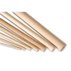 Lange sentrumstapper. 10x498mm. 10stk. Rillet overflate