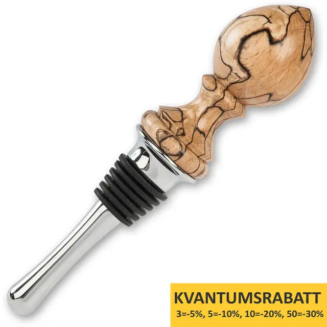 Vinflaskepropp 79X29 mm - Dråpeform Med Gummikrans -Sølv 