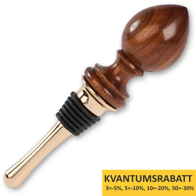 Vinflaskepropp 79X29 mm - Dråpeform Med Gummikrans - Gullfarget 