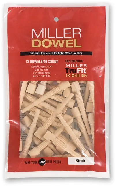Miller Dowel 1X, 40 Stk Bjørk 