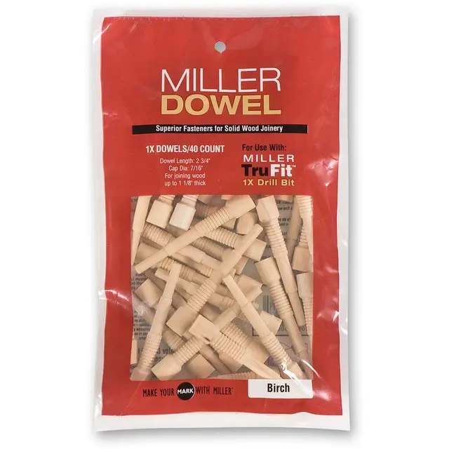 Miller Dowel 1X, 40 Stk Valnøtt 