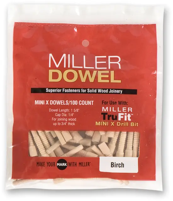 Miller Dowel Mini, 100 Stk Bjørk 