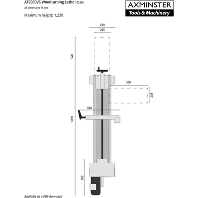 Dreiebenk AP508WL. Elektronisk. Axminster Professional 