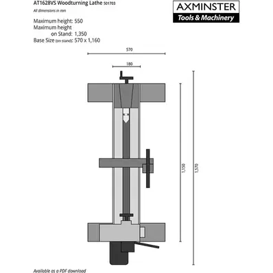 Dreiebenk  AP406WL U/Benstativ Axminster Professional. Elekronisk. 